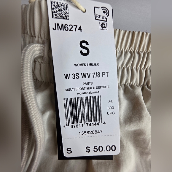 NWT Adidas Beige Jogger Pants White Stripes Multi Sport Size S Athletic 3035-Bm - Picture 13 of 14